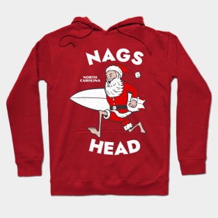 Nags Head, NC Christmas Vacationing Skiing Santa Hoodie